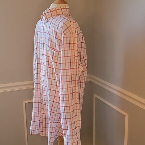 TOM JAMES EXECUTIVE COLLECTION Hand Tailored Plaid Windowpane Office Dress Shirt - Picture 2 of 10